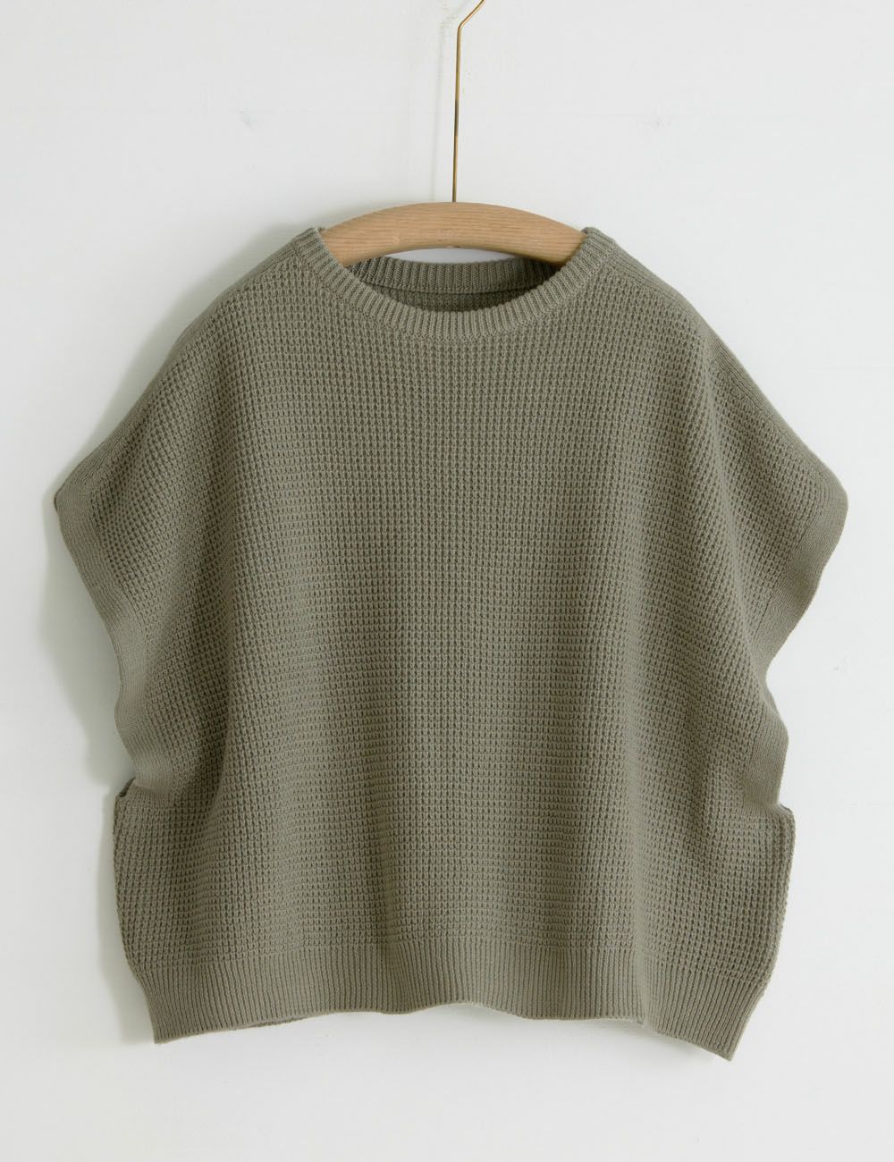 綿起毛ワッフルベスト三宝柑（さんぼうかん）