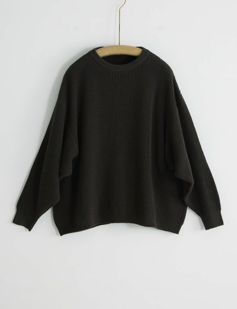 綿起毛ワッフルプルオーバー蟒草（うわばみそう）