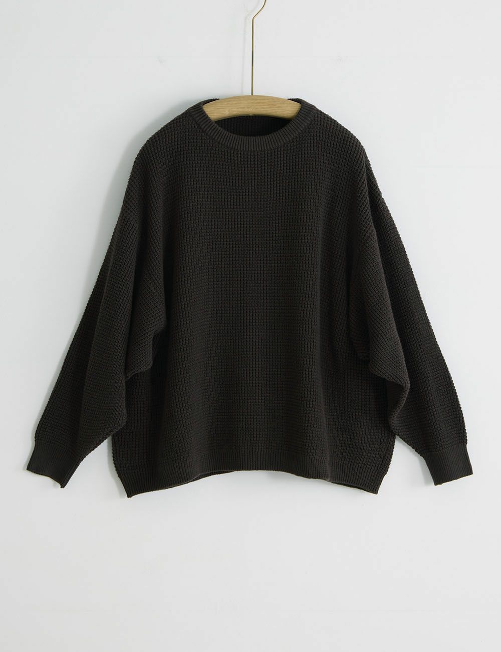 綿起毛ワッフルプルオーバー蟒草（うわばみそう）