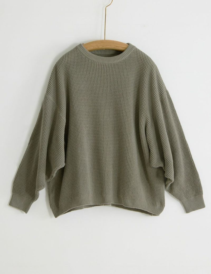 綿起毛ワッフルプルオーバー蟒草（うわばみそう）