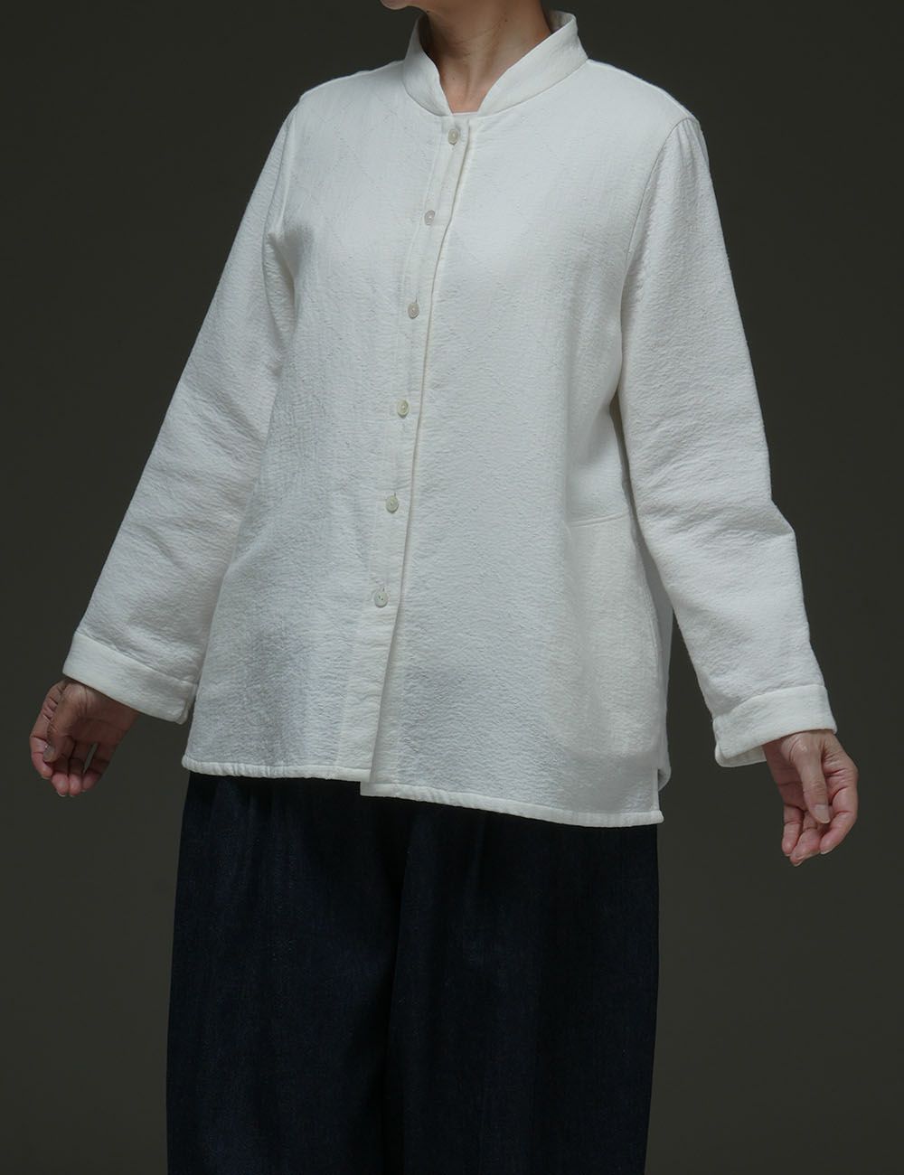 刺子風通織ブラウス勿忘草（わすれなぐさ）