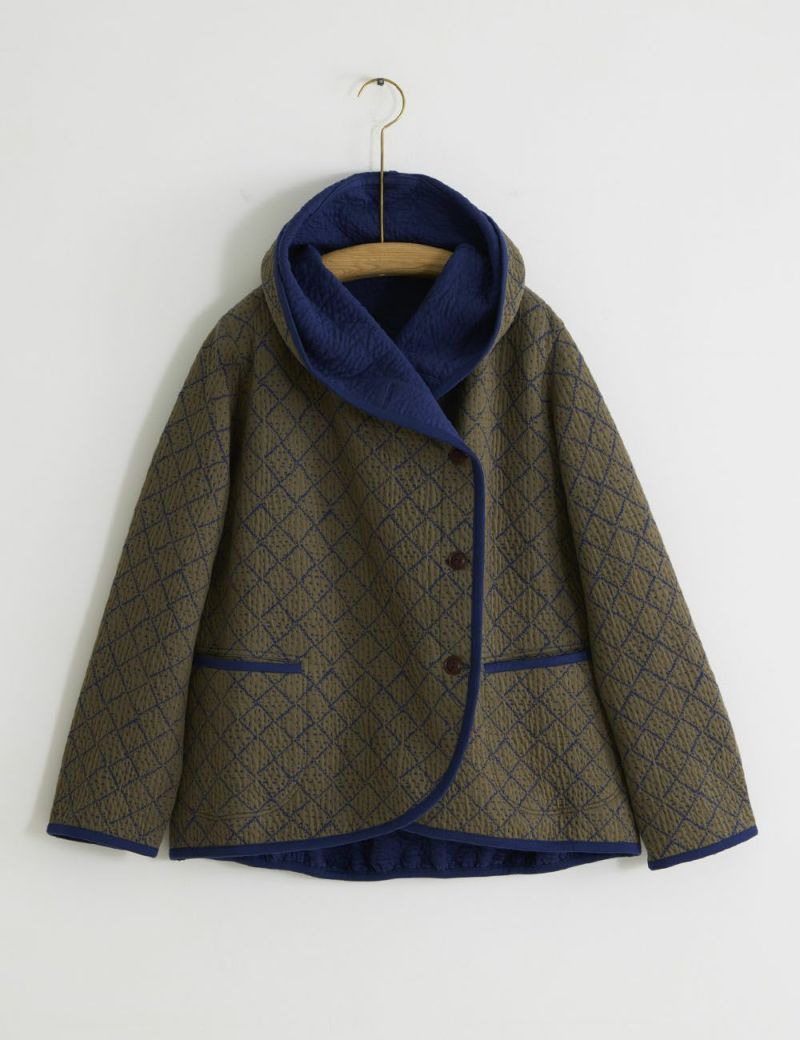 こぎん刺子キルトジャガードジャケット酢漿草（かたばみ）