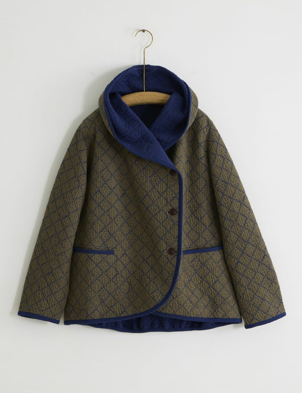 こぎん刺子キルトジャガードジャケット酢漿草（かたばみ）