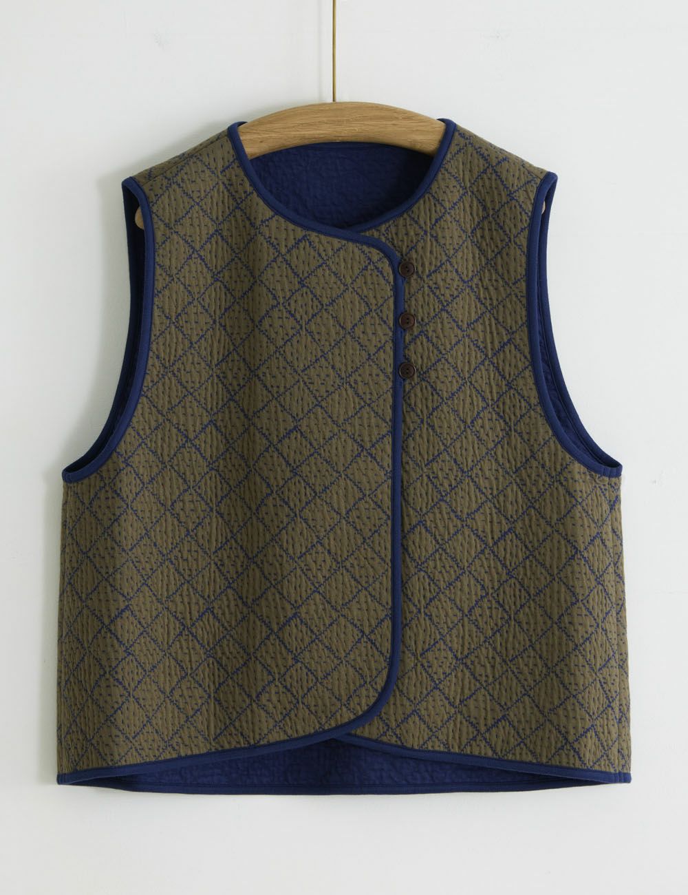 こぎん刺子キルトジャガードベスト小町竹（こまちだけ）