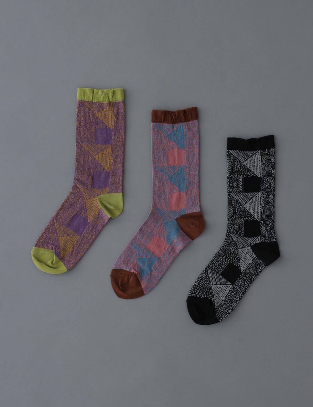 靴下ステッチキルト柄