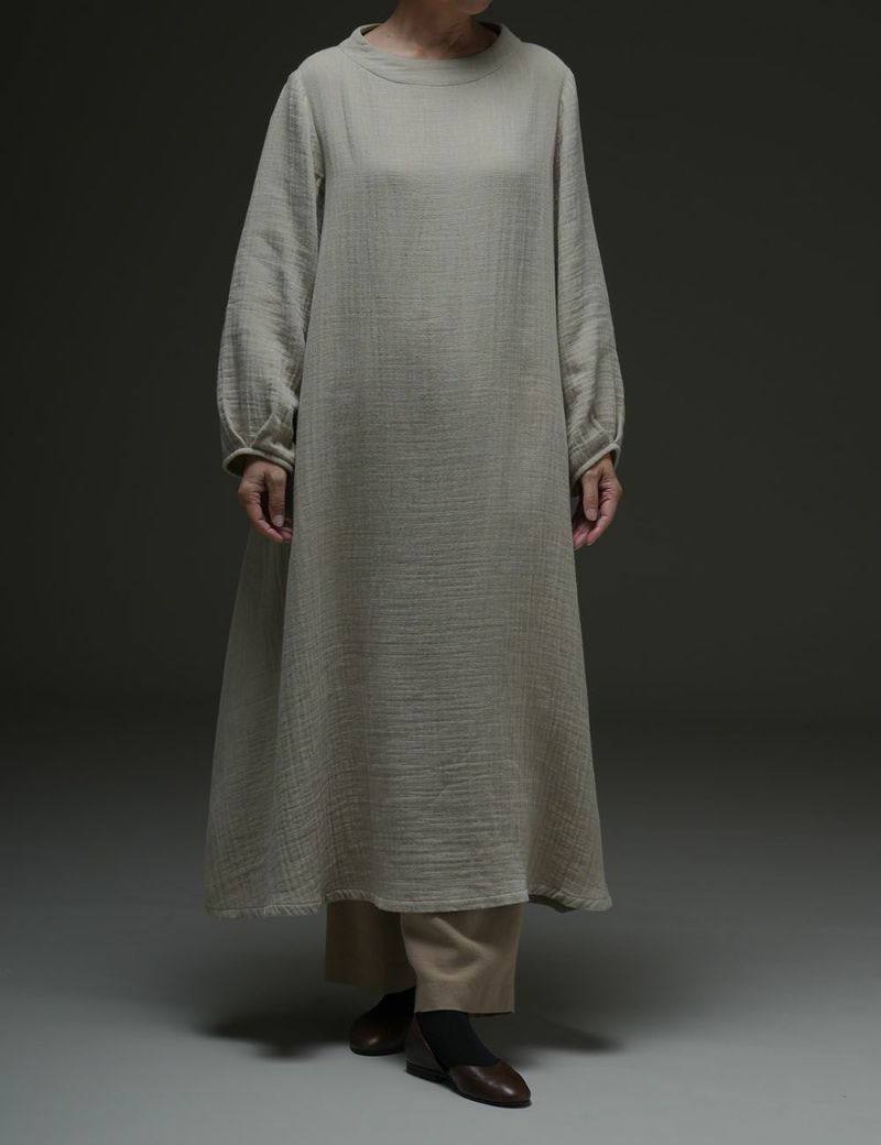 綿麻二重織ワンピース福寿草（ふくじゅそう）