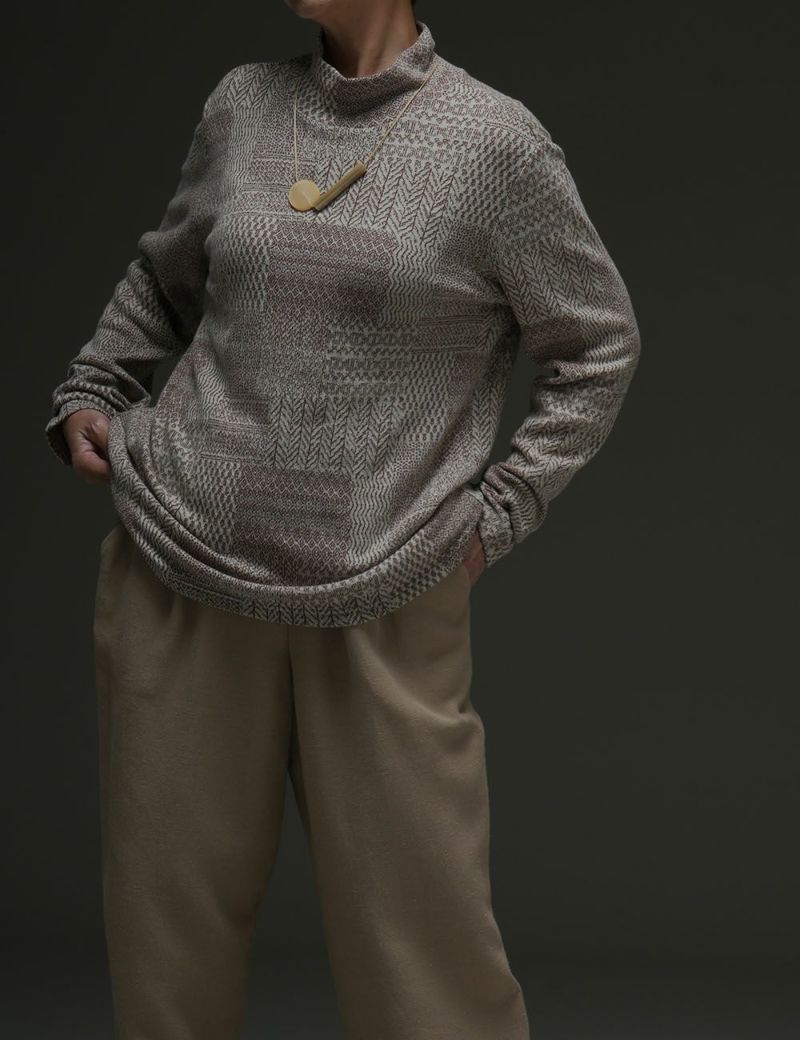 風通こぎんパッチワークジャガードプルオーバー山梨（やまなし