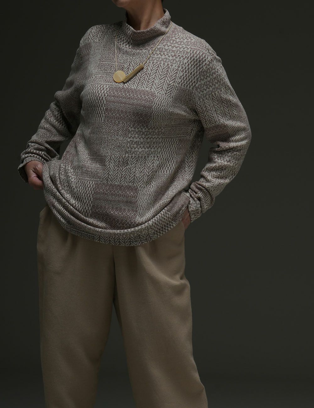 風通こぎんパッチワークジャガード　プルオーバー山梨（やまなし）