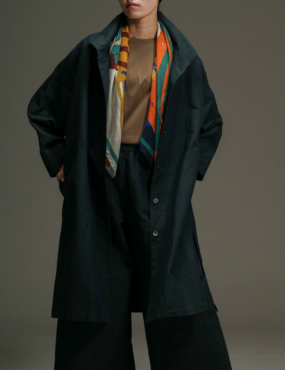 綿リネン強撚ツイルジャケット馬酔木（あせび）